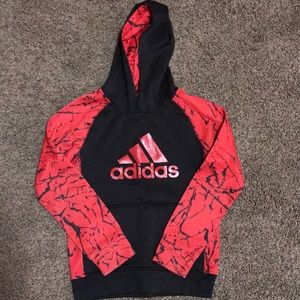 Boys adidas black and red hoodie size small (8)